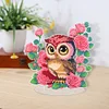 Rose et hibou-bricolage ornement