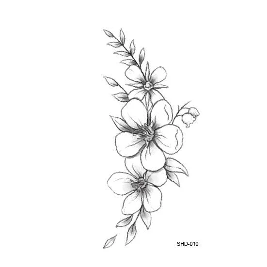 Waterproof Temporary Tattoo Black Sketchs Flowers Animal Tattoo Stickers Flash Fake Body Tattoos for Women tatuajes temporales