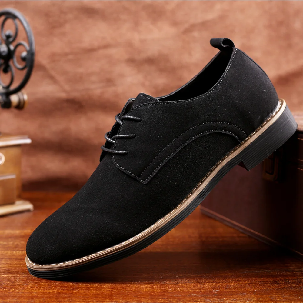 Tanguoant Homme Suede Leather Men Shoes Oxford Casual Shoes Classic Sneakers Comfortable Footwear Dress Shoes Large Size Flats