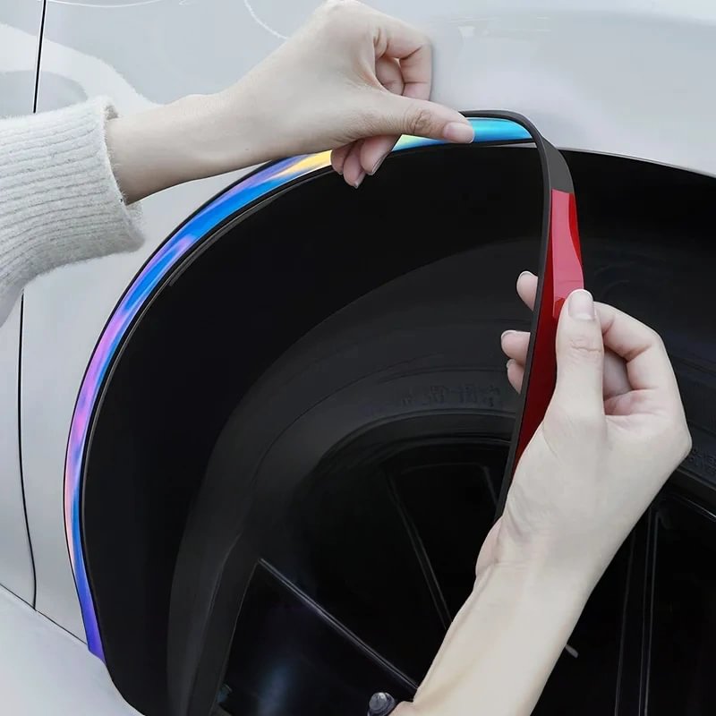 Carbon fiber car wheel arch trim and protective strip