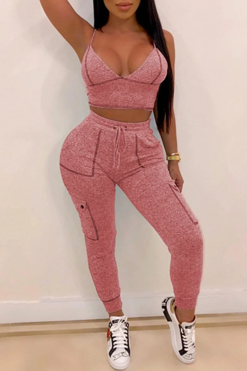 Sexy Fashion Sling Top Trousers Set