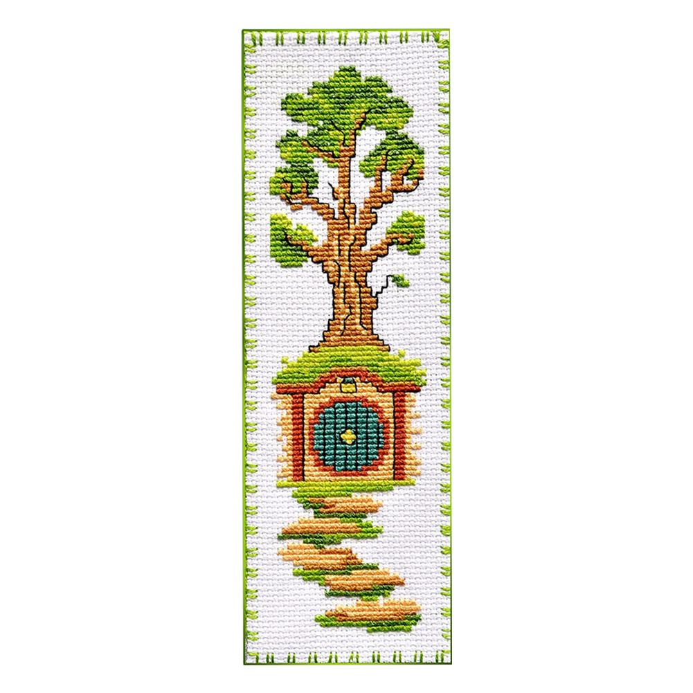 

Tree House - 14CT Counted Cross Stitch - Double-sided Bookmark, 501 Original