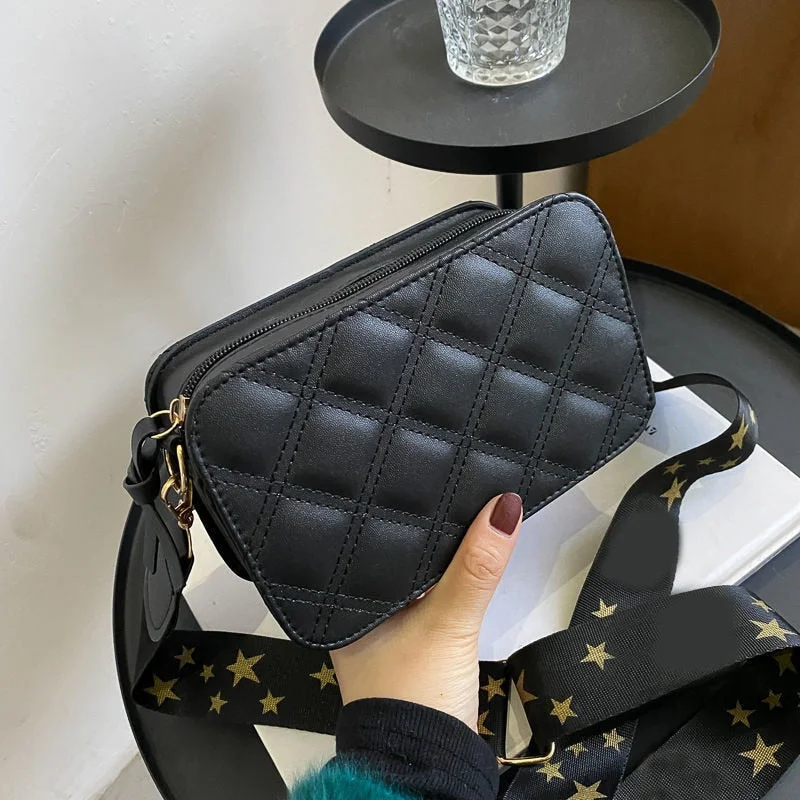 Shoulder Bag Crossbody Bags for Women Handbag Women Bag Purse Retro Fashion 2021 New Trend PU Leather All-match Diamond Lattice