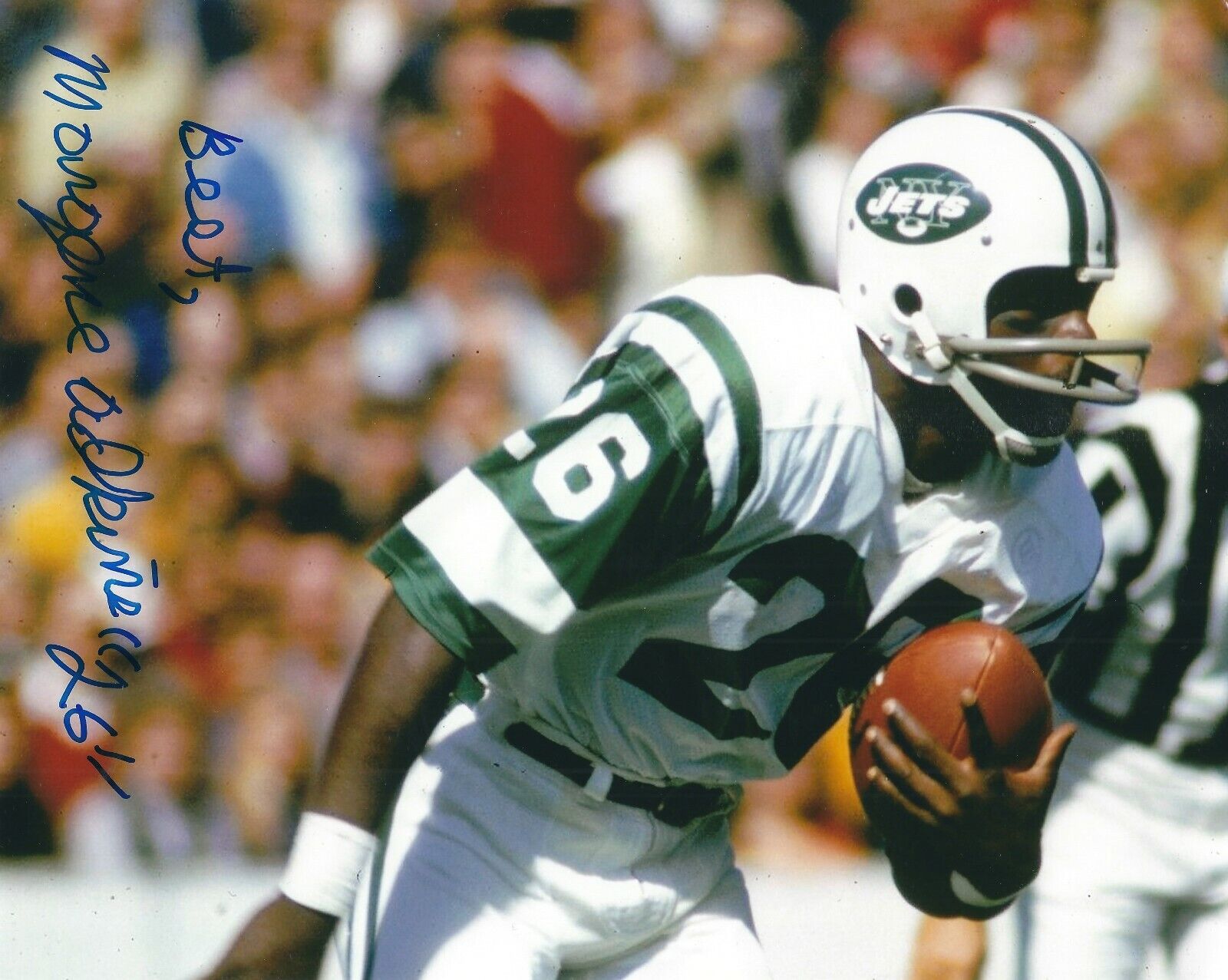 Autographed MARGENE ADKINS 8X10 New York Jets Photo Poster painting - w/COA
