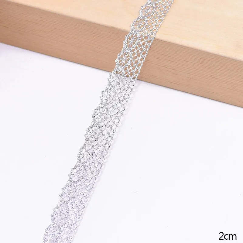 5/10Yards Gold Lace Trim Ribbon Curve Lace Fabric Sewing Centipede Braided Lace Wedding Craft DIY Clothes Accessories Home Decor