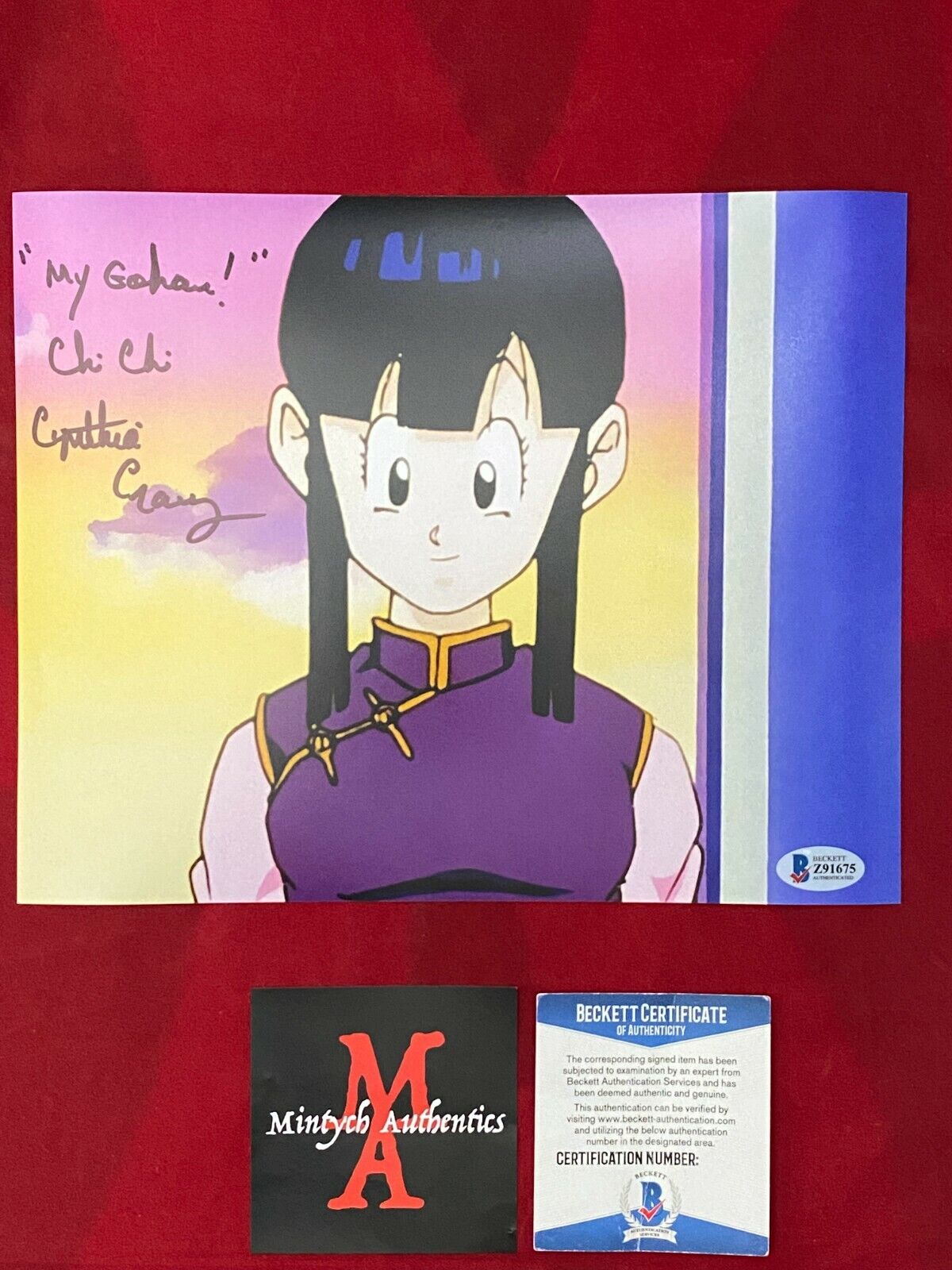 CYNTHIA CRANZ AUTOGRAPHED SIGNED 8x10 Photo Poster painting! DRAGONBALL Z! CHI-CHI! BECKETT COA