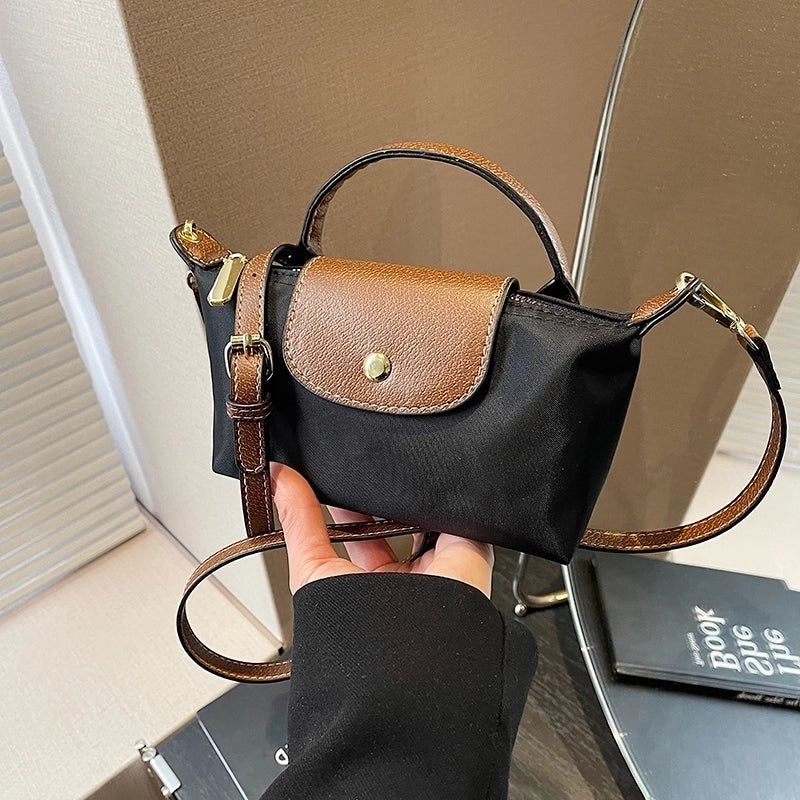 Women’s Small Nylon Solid Color Basic Classic Style Sewing Thread Square Magnetic Buckle Crossbody Bag