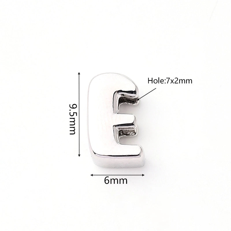 1 Pc/Package 9.5x6mm 9.5×7.5mm 9.5x8mm 7x2mm Copper White Gold Plated Letter Bubble Polished Beads