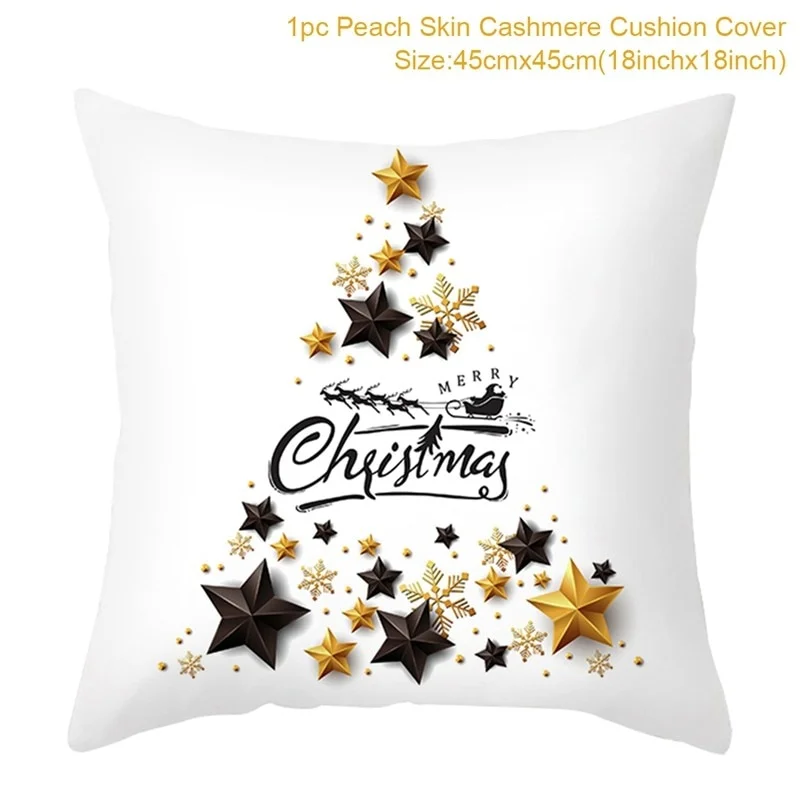 Christmas Cushion Cover Merry Christmas Decorations for Home 2022 Christmas Ornament Xmas Gifts Navidad Noel Happy New Year 2023