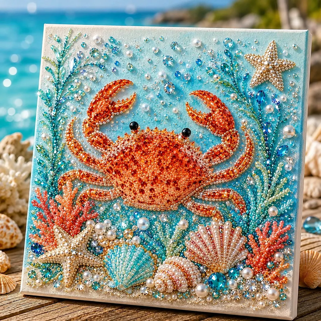 💥 Last Day 75% OFF - 🌊💙 Ocean Theme Pearl Art DIY Kit &ndash; Relaxing DIY Craft to Create Stunning Coastal Artwork