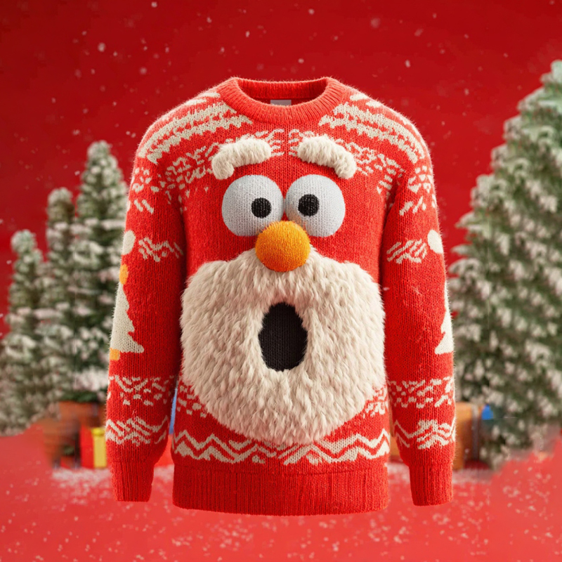 Men's Christmas Ugly Print Knit Pullover Sweater elevenforest