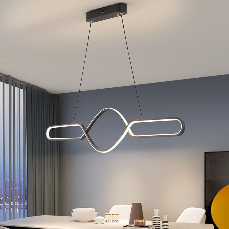 Gold or Black Modern LED Chandelier For Kitchen Living Dining Room Cord ...