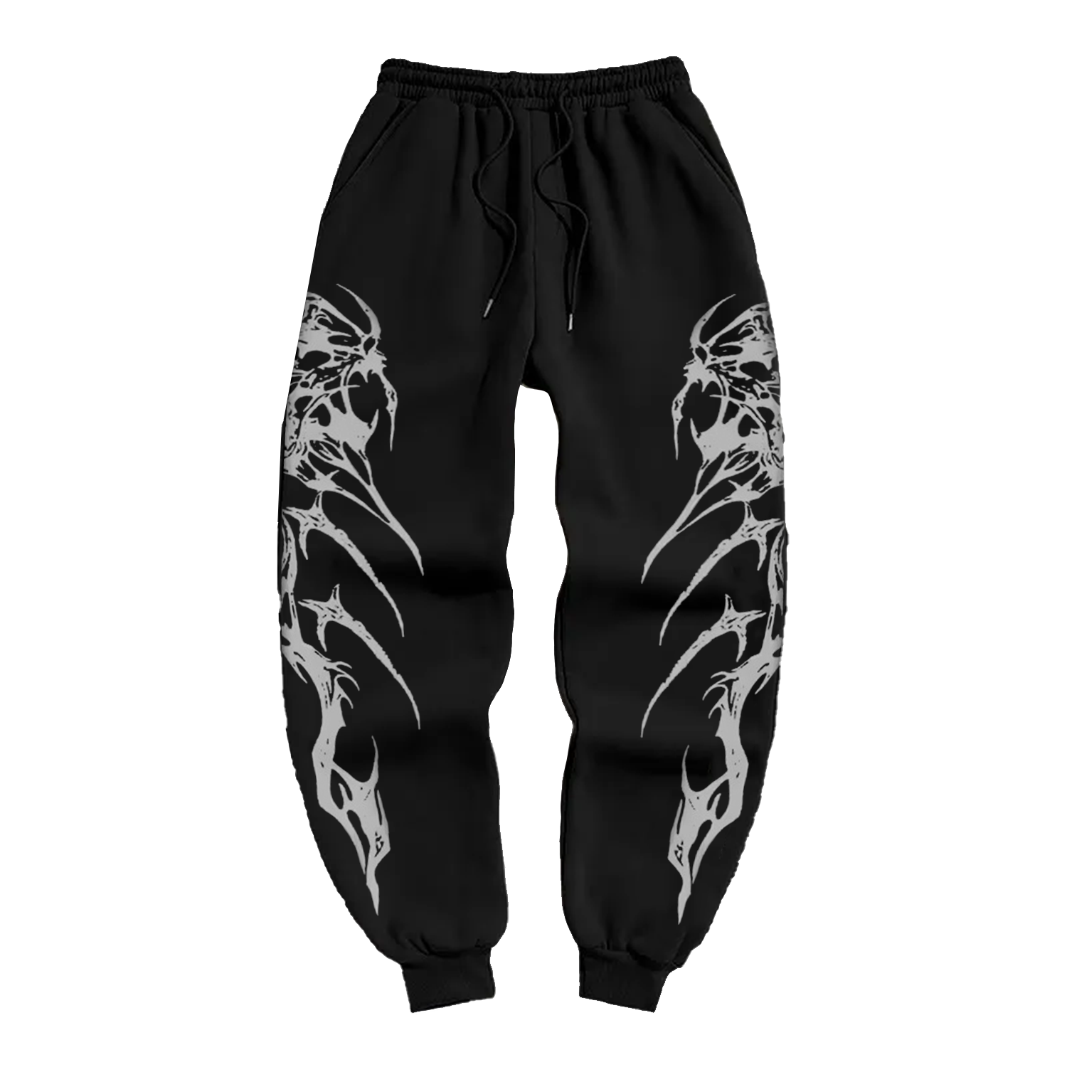 Street Style Gothic Skull & Thorn Print – Jogger