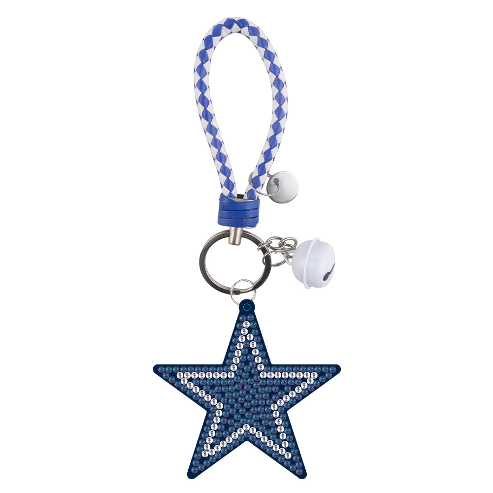 DIY Crystal Diamond Key Rings Handmade Rugby Badge Double Sided Hanging Ornament gbfke