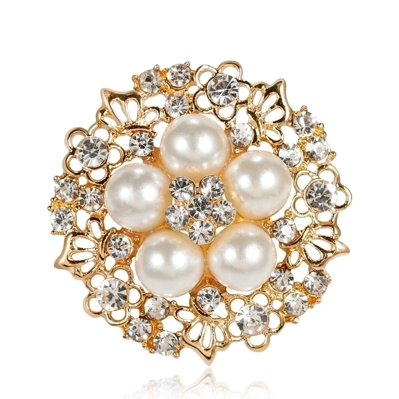 Korean Style Pin Flower Alloy Diamond Rhinestones Women’S Brooches