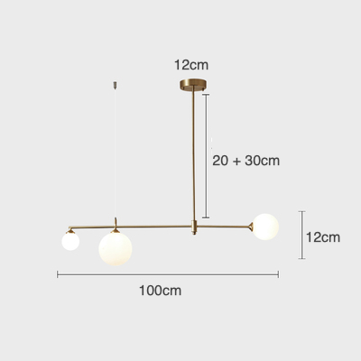 Minimalist Gold and Glass Island Chandelier