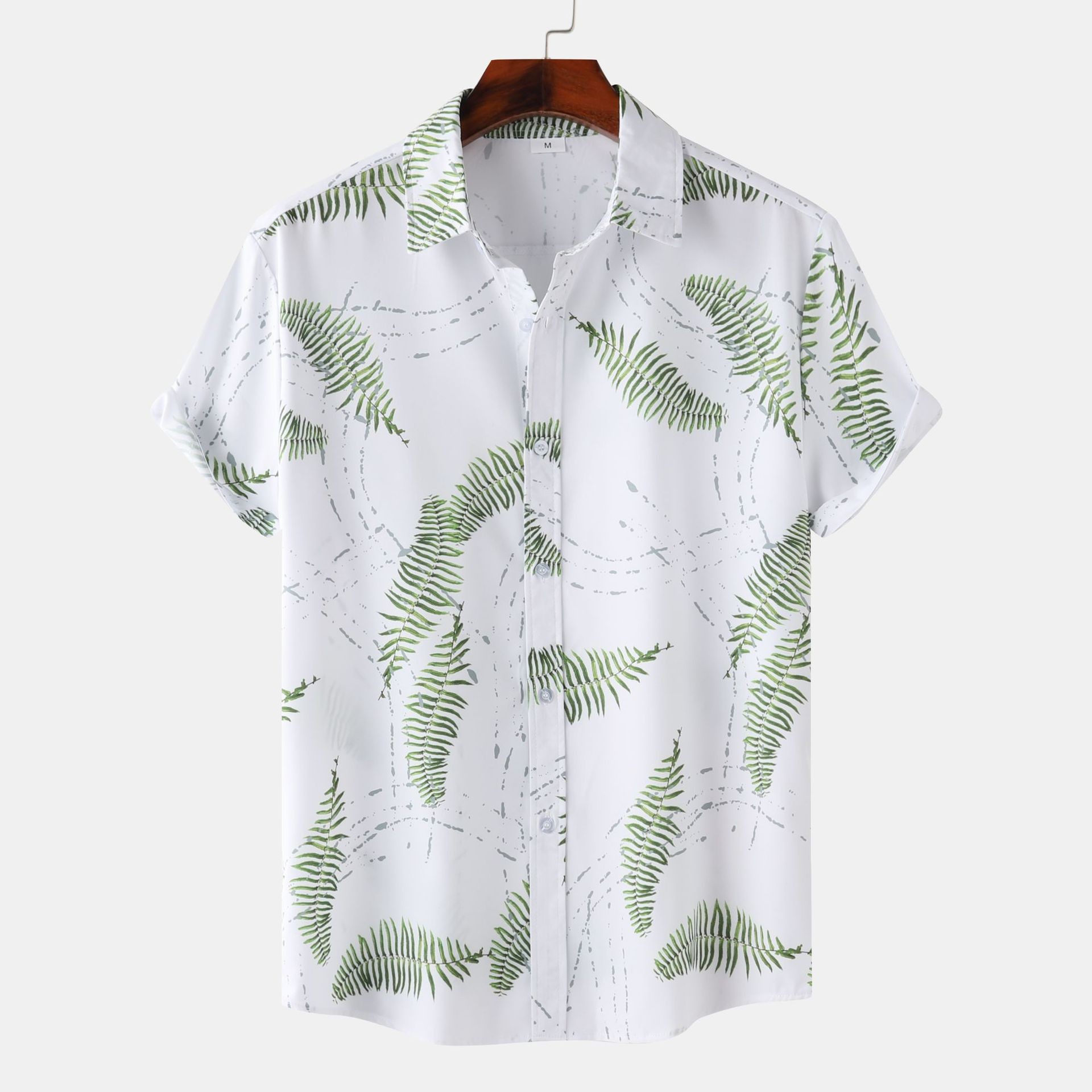 Men's casual and fashionable Hawaiian beach vacation printed short sleeved shirt PLUSCLOTHESMAN