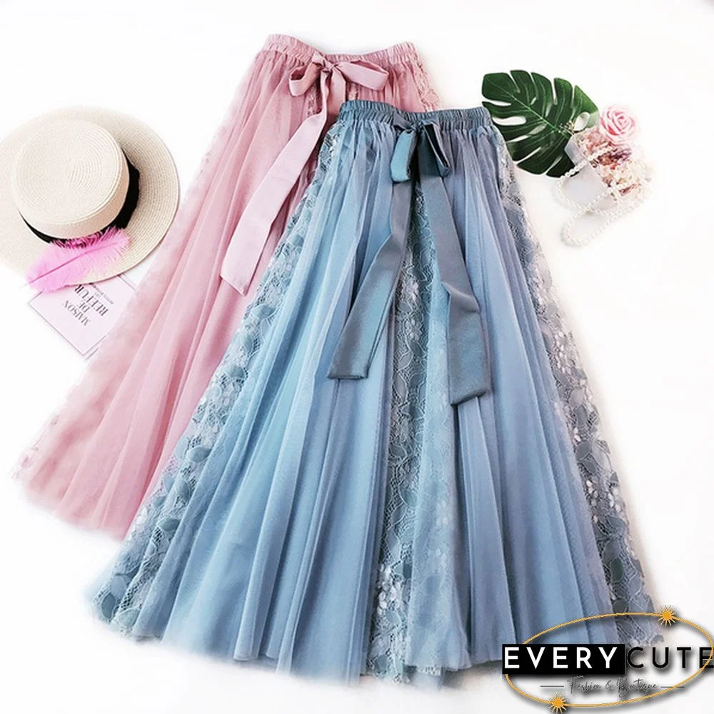 Generation Screen Half-Length Skirt Summer Korean Version Large Size Women's Lace Long Skirt Temperament Peng Skirt