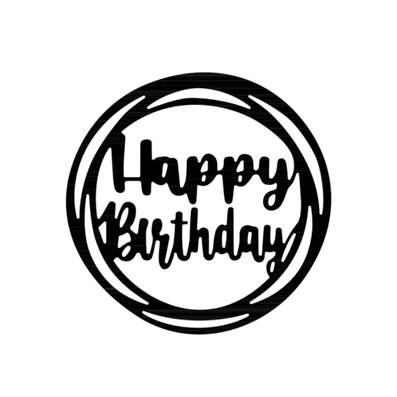 Round Frame Happy Birthday Metal Cutting Die For DIY Embossing Paper Photo Album Gift Cards Making Scrapbooking Craft New Die