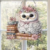 Diamond Painting Acrylic Flower Owl Pendant for Wall Window
