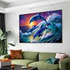Dauphin-Peinture diamant carrée complète-70*50cm-Grande taille