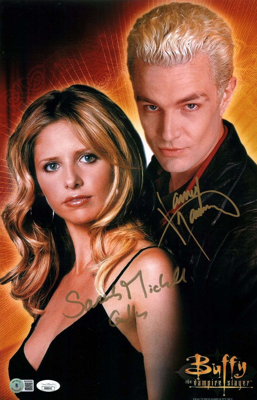 Buffy the Vampire Slayer 11x17 Poster Signed Auto Gellar Marsters Beckett COA