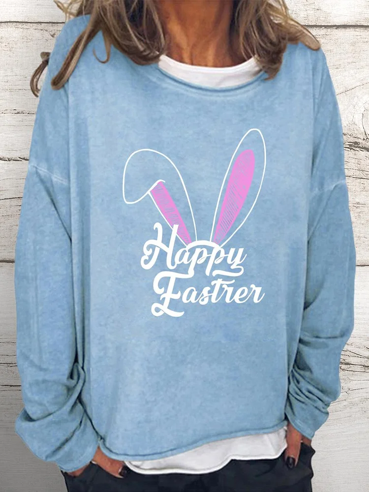 Happy Easter Women Loose Sweatshirt-0025130