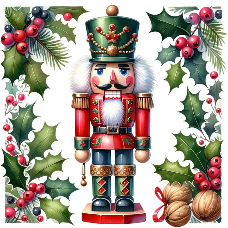 Nutcracker Christmas 30*30CM (Canvas) Full Round Drill Diamond Painting gbfke