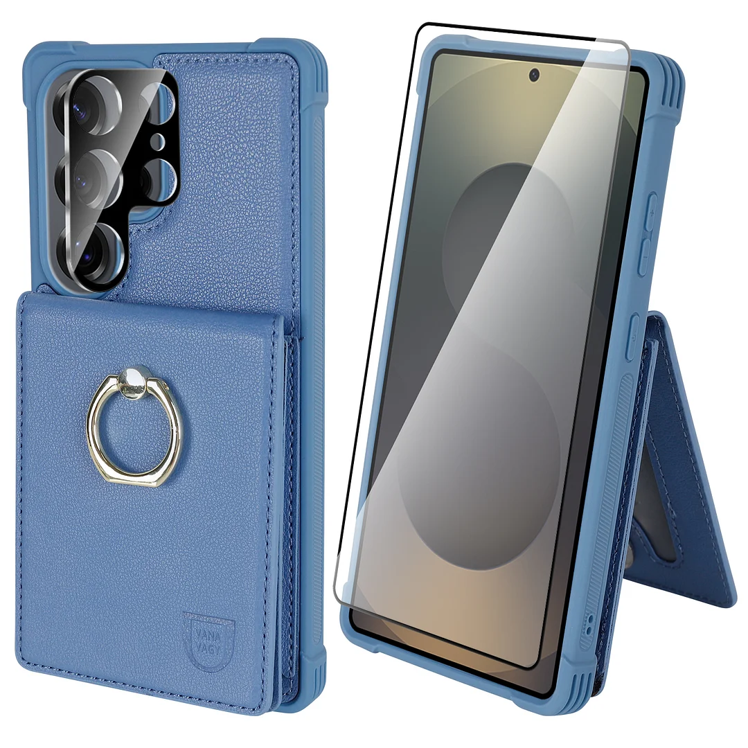 VANAVAGY Wallet Case Compatible for Galaxy S25 Ultra 5G with Credit Card Holder and Coin Pocket