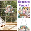 Diamond Painting Acrylic Single Side Drill Easter Cat Pendant Charms Kits for Adults Home Window Decor