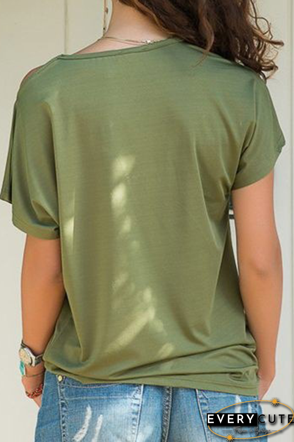 Casual Solid Oblique Collar T-Shirts(7 Colors)