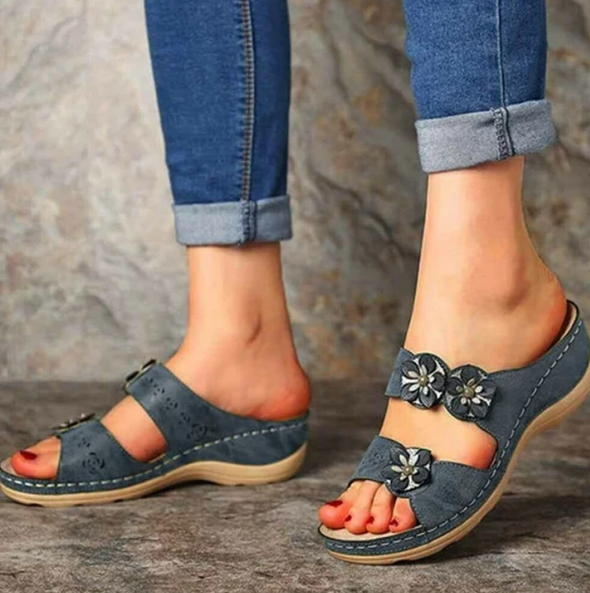 Leather Soft Footbed Orthopedic Arch-Support Sandals
