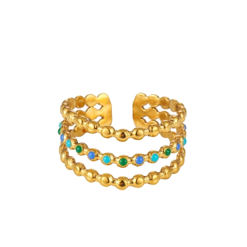 Elegant Minimalist Geometric 304 Stainless Steel Enamel Stainless Steel Rings