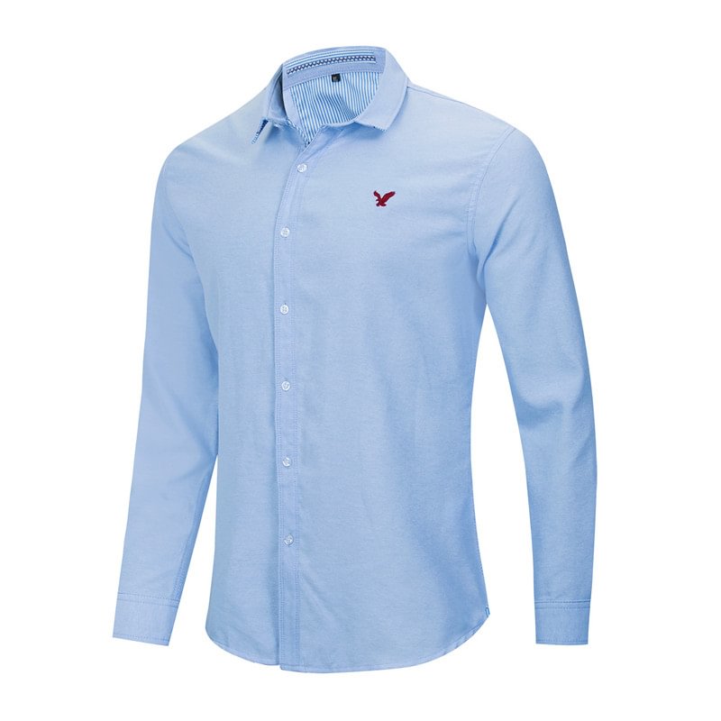 Men's Solid Color Casual Long-sleeved Shirt