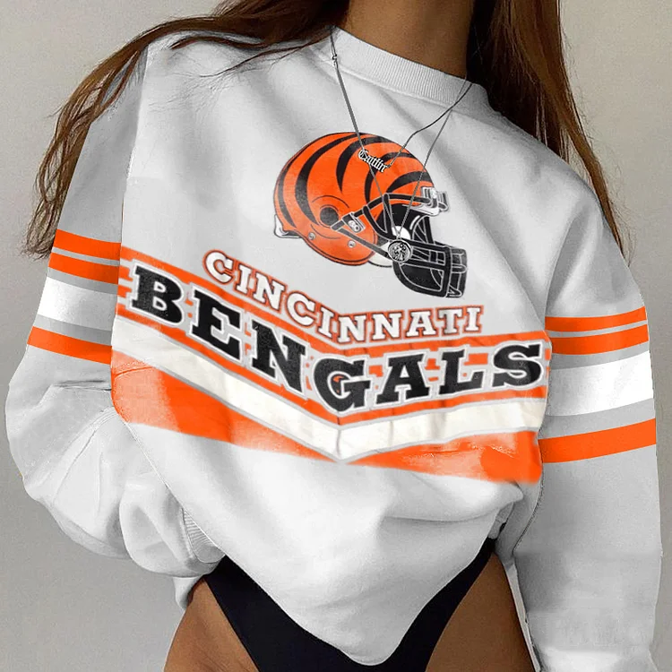 Cincinnati Bengals Crew Neck  Colorblock Sweatshirt