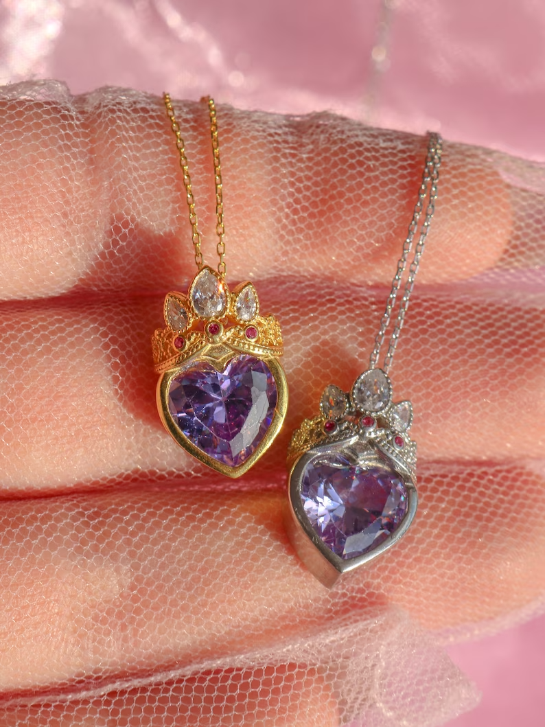 Rapunzel Crown Heart Necklace
