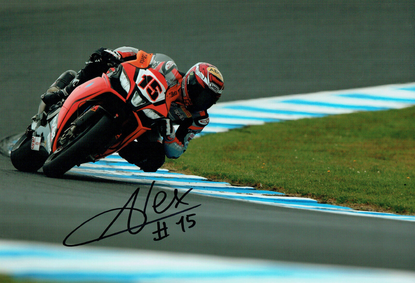 Alex De ANGELIS SIGNED WSBK Autograph 12x8 Aprilia Rider Photo Poster painting A AFTAL COA