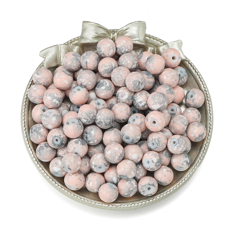 50 PCS/Package Diameter 10mm Diameter 4mm Diameter 8mm Glass Solid Color Jewelry Accessories