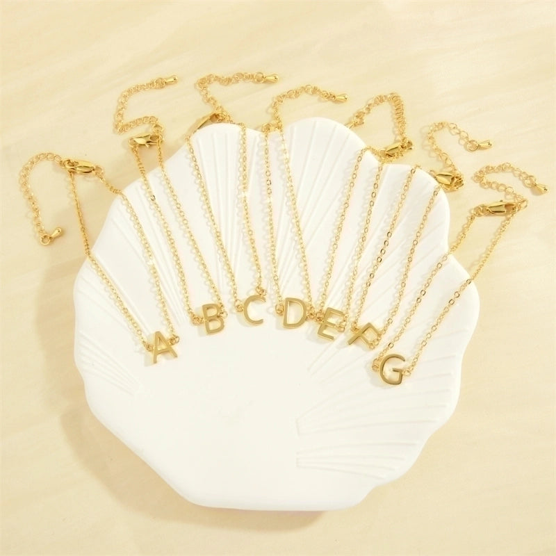 Minimalist Letter Copper Plating 18k Gold Plated Bracelets