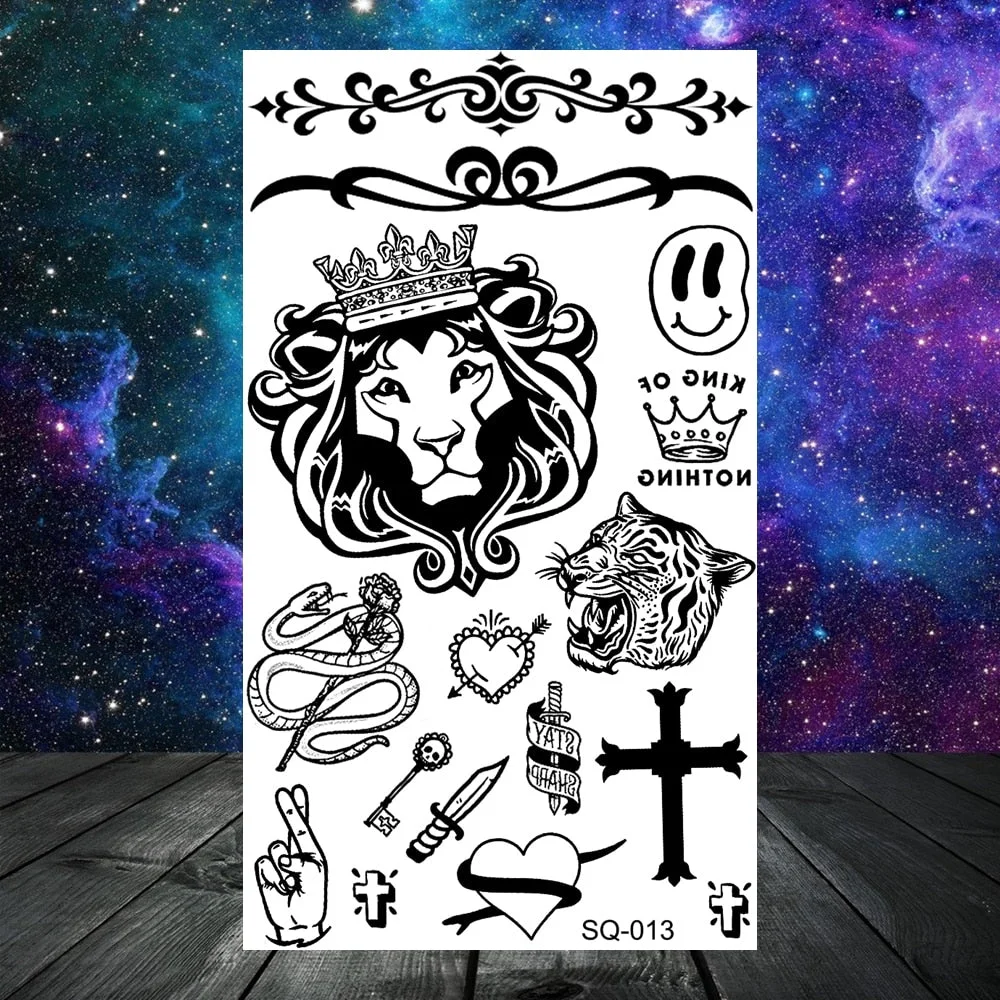 Astronaut Stars Moon Sun Temporary Tattoos For Women Kids Girl Butterfly Feather Letters Fake Tattoo Neck Arm Hands Small Tatoos