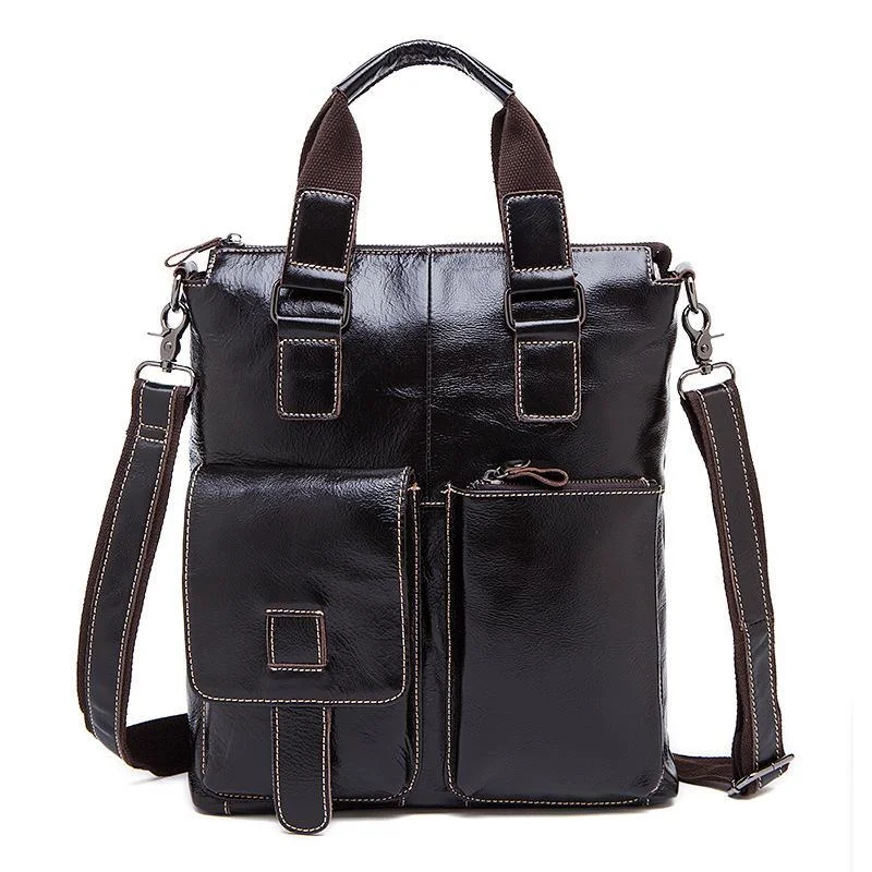 Vintage Style Leather Business Handbag Crossbody Bag For Men