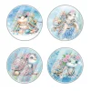 (US Only)4Pcs Acrylic Special Shape Turtle DIY Waterproof Diamond Painting Coaster