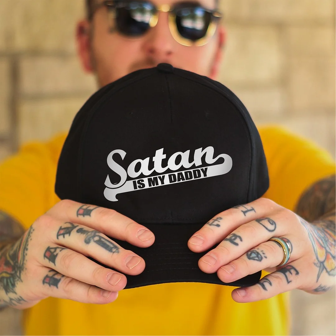 Satan Is My Daddy Printed Baseball Cap -  