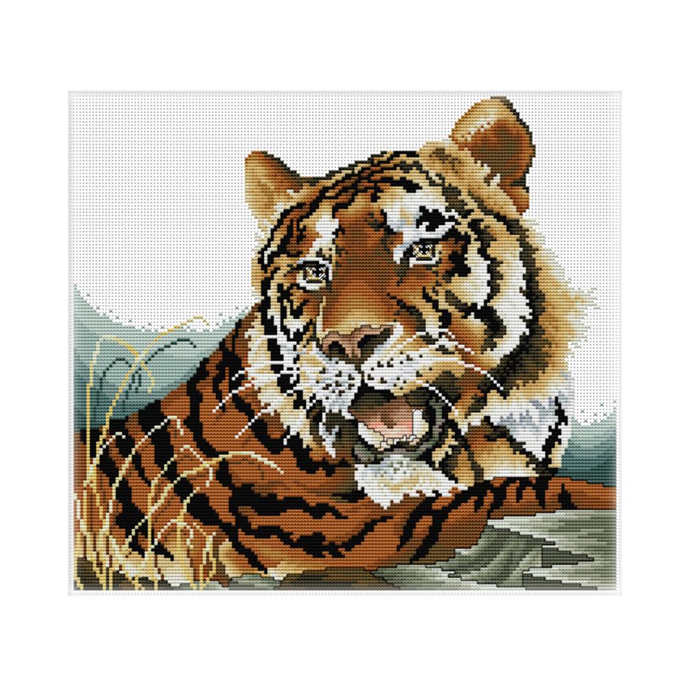 

Tiger Head - 11CT Stamped Cross Stitch - 47*44cm, 501 Original