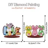 2pcs/set DIY Special Shape Diamond Painting Easter Bunny Egg Wooden Desk Ornament Craft Decor Kit