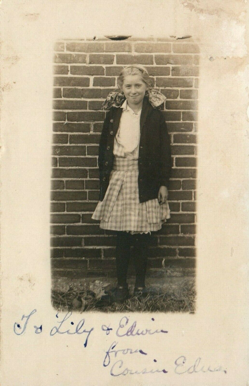 1940's Beautiful Young School Girl RPPC Real Photo Poster painting Postcard