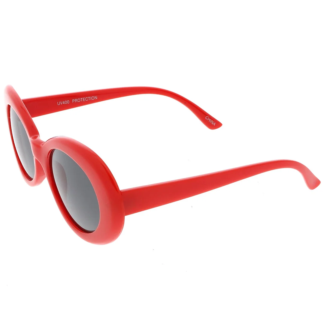 Retro Oval glasses With Tapered Arms Neutral Colored Round Lens  51mm