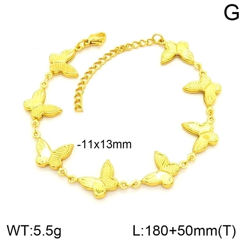 Elegant Minimalist Cross Star Heart Shape 201 Stainless Steel 302 Stainless Steel 304 Stainless Steel Bracelets In Bulk