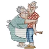 (Counted/Stamped) 14CT Old Married Couple - Cross Stitch 19*25cm/7.48*9.84in(Brand)