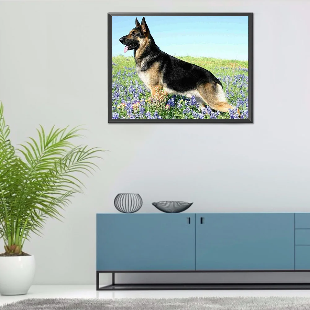 Diamond Painting - Full Round Drill - German Shepherd(40*30cm)